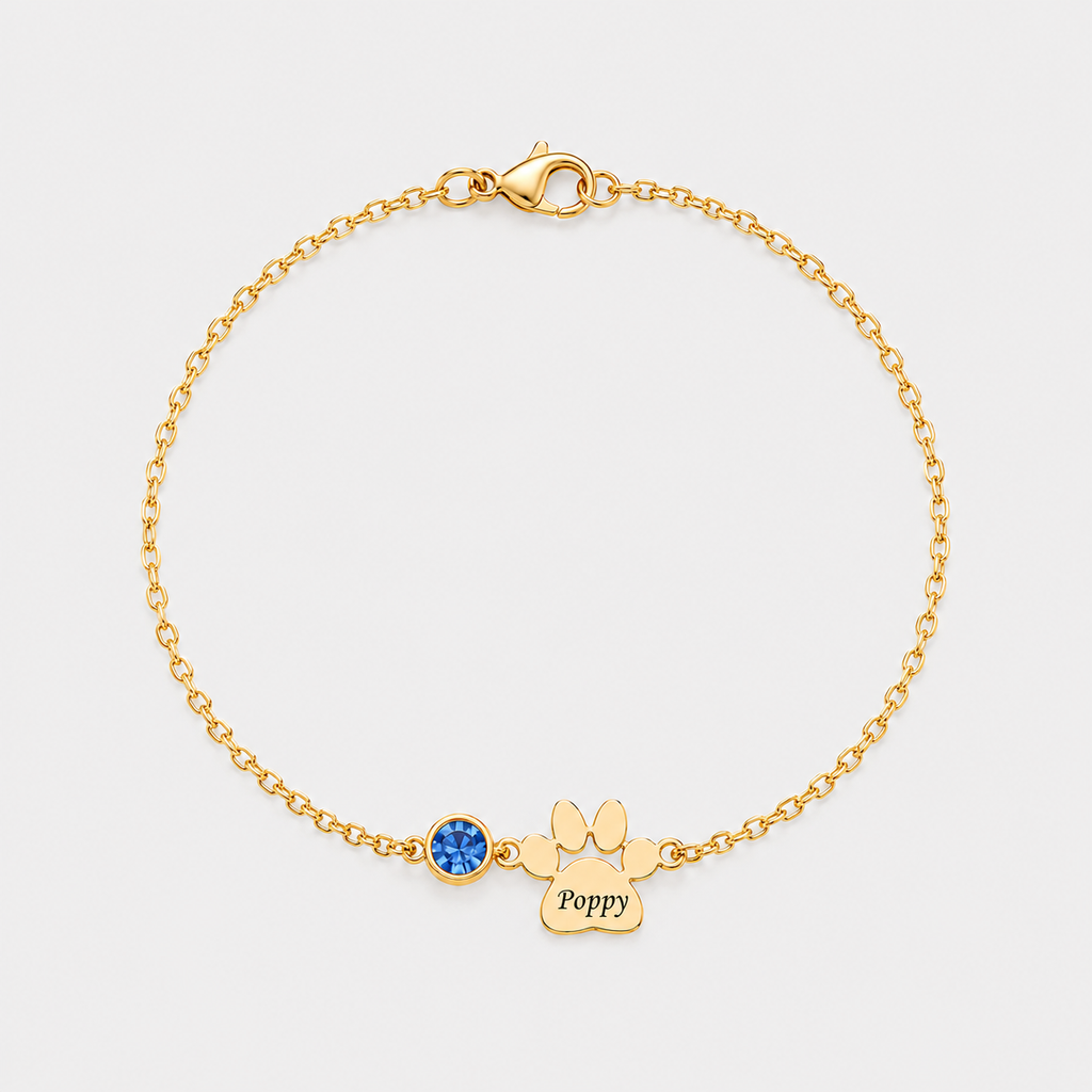 The Paw Birthstone Bracelet