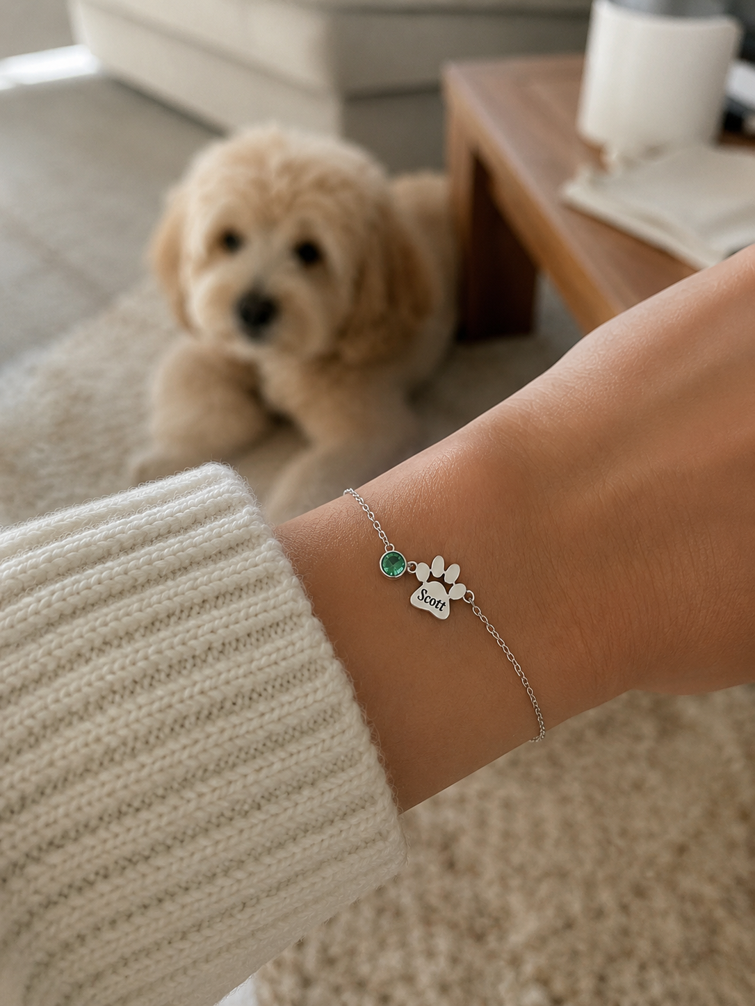 The Paw Birthstone Bracelet