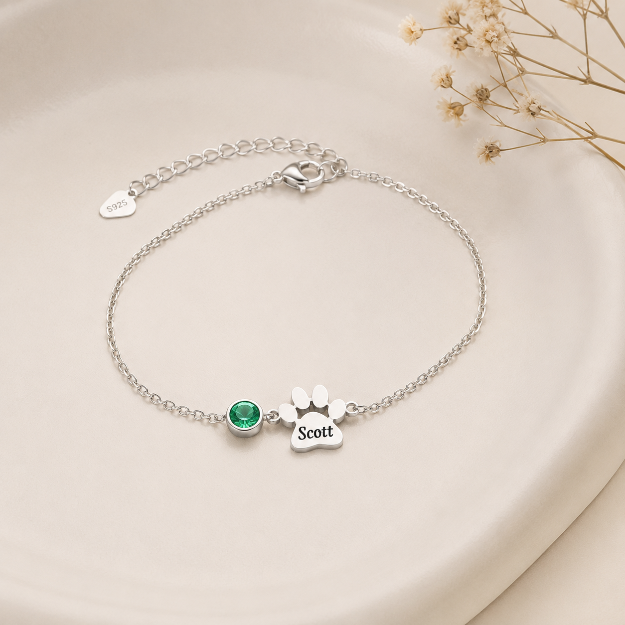 The Paw Birthstone Bracelet