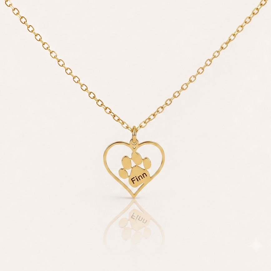 Paw Name Necklace