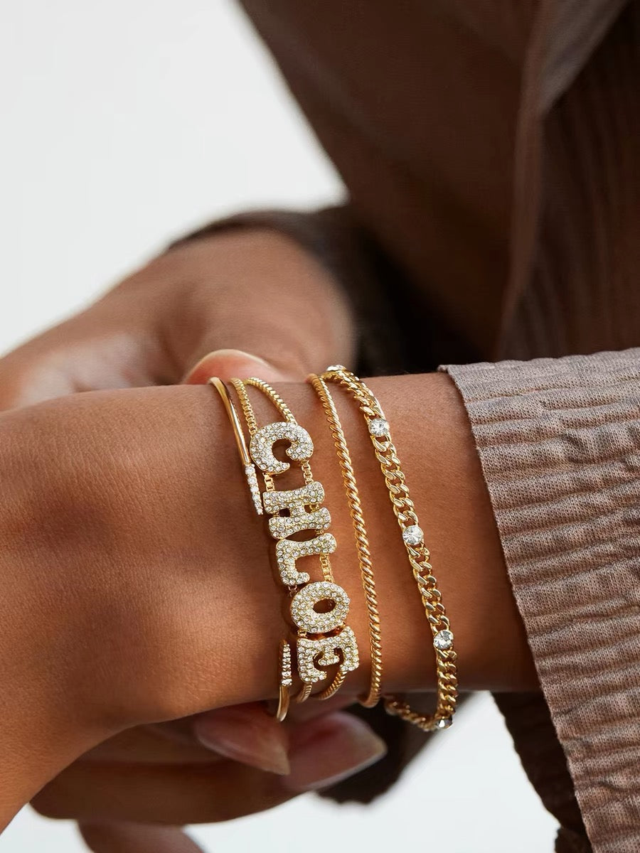Zoey Bubble Pavé Personalized Bracelet