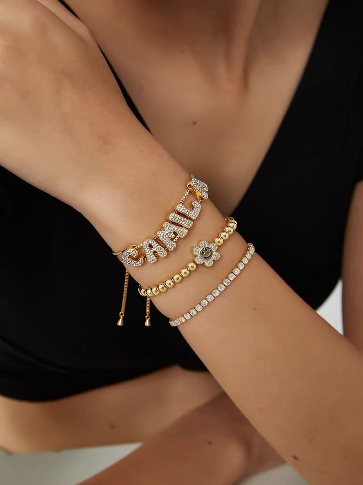 Zoey Bubble Pavé Personalized Bracelet