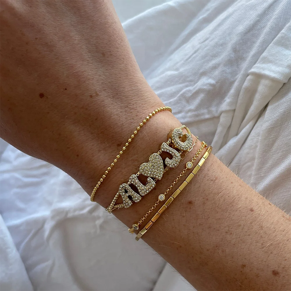 Zoey Bubble Pavé Personalized Bracelet