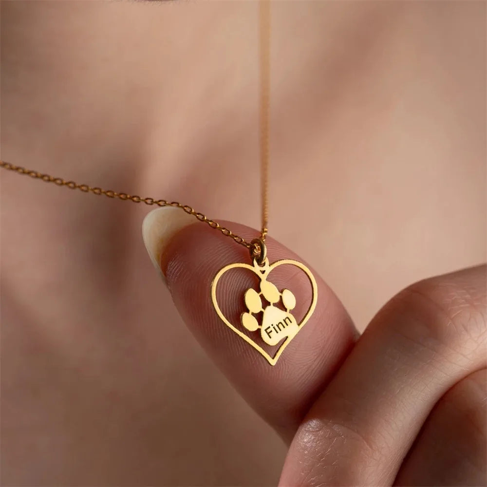 Paw Name Necklace