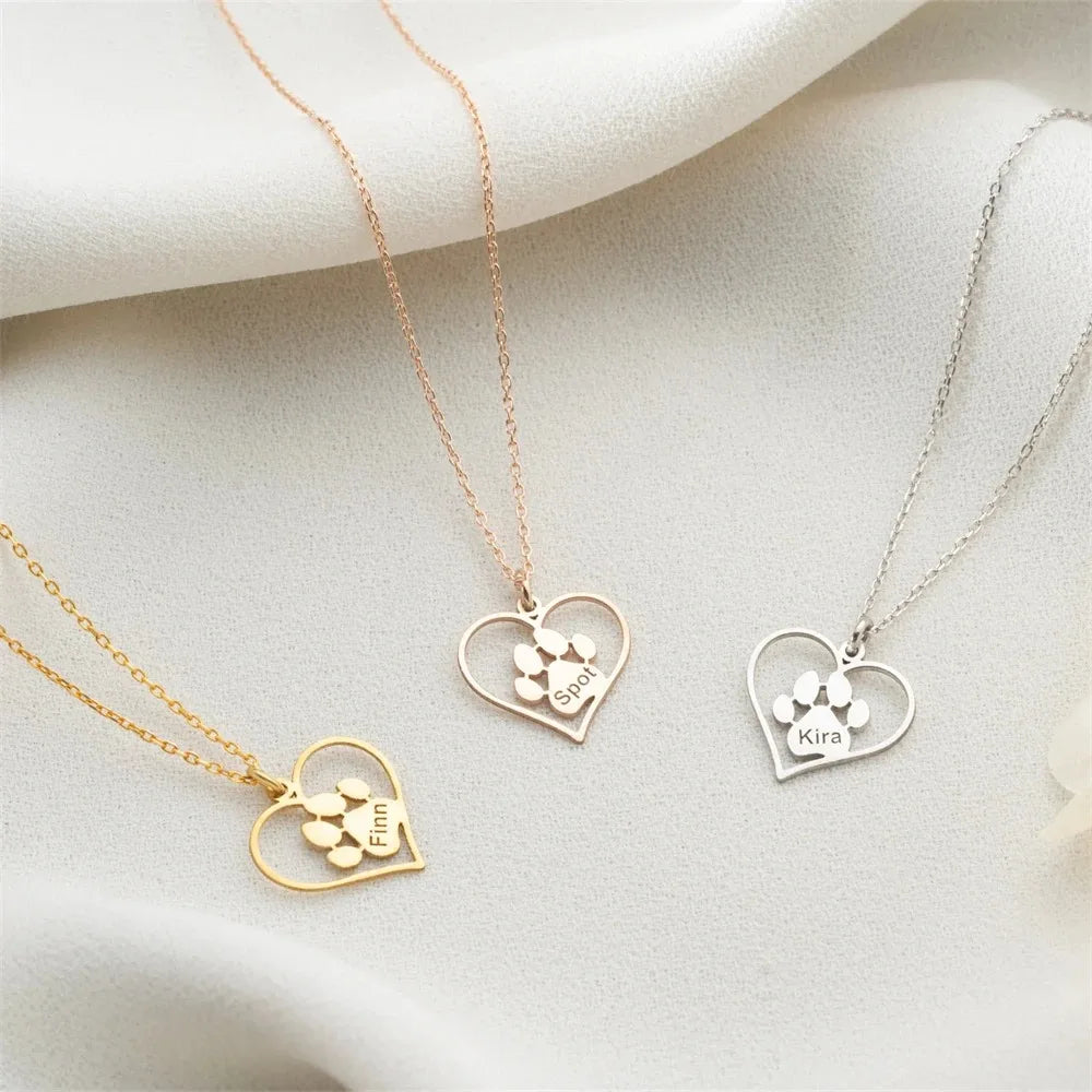 Paw Name Necklace
