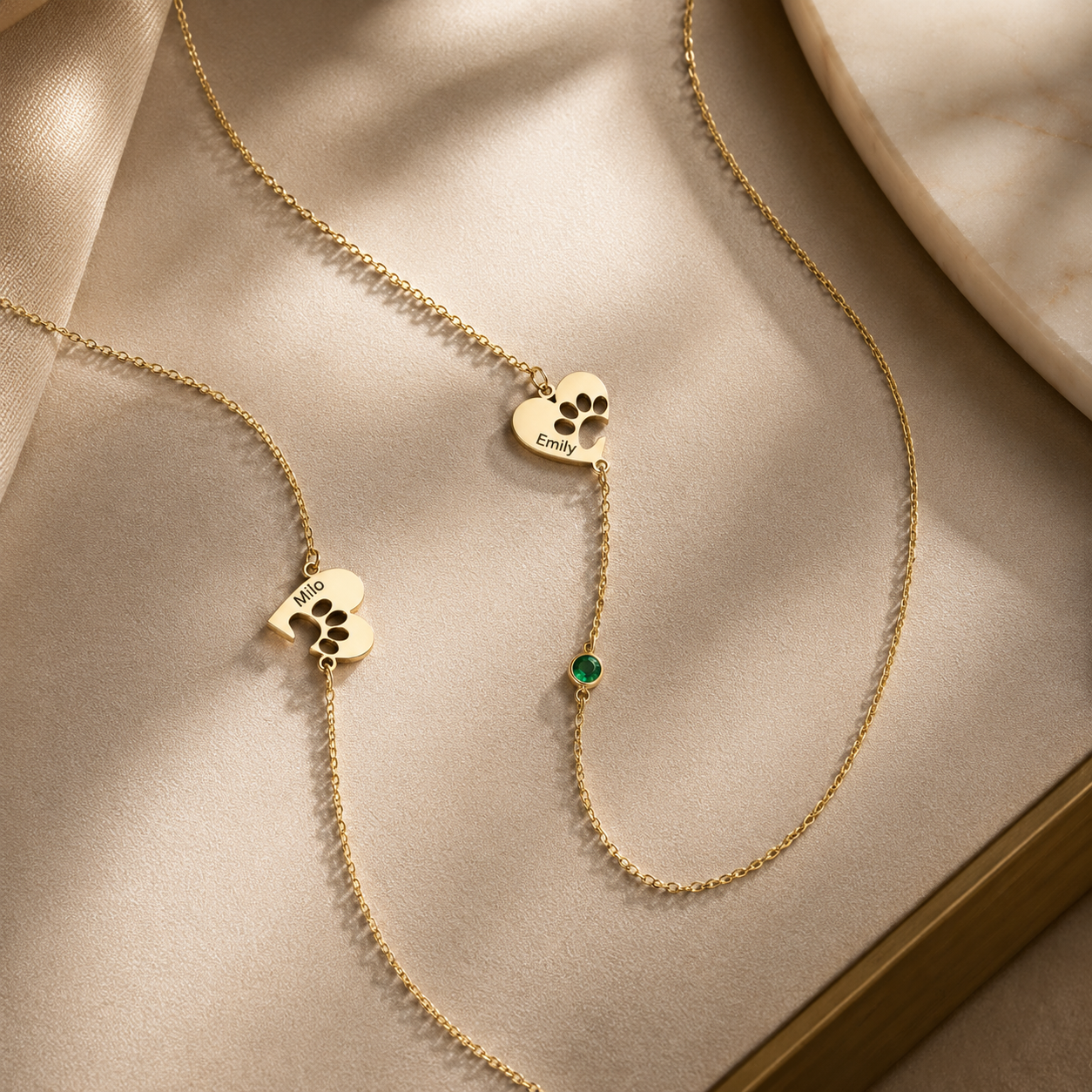 The Paw Birthstone Necklace